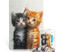 Due gattini carini Puzzle 1000 pezzi per adolescenti Aiuta il cervello ad allenare i giocattoli che creano dipendenza per coltivare la pazienza Regalo di compleanno 38x26cm