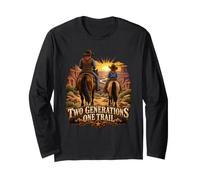 Due Generazioni Un Sentiero Cowboy Cavalieri Maglia a Manica