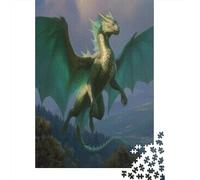 Due gigantiWinged Pearlescent Green DragoPuzzle 1000 Pezzi Per Adulti, Giochi EduGattoivi38x26cm/1000pcs