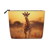 Due giraffe che corrono sulla borsa per il trucco con stampa sterile borsa cosmetica per le donne borsa per il trucco da viaggio di grande capacità sacchetto con cerniera