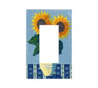 Due girasoli in un vaso, interruttore della luce della metà del secolo, piastra da parete, copertura per piastra frontale a bilanciere singolo, decorazione per presa di corrente per casa, cucina