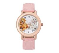 Due Golden Retriever Dogs Orologio da polso da donna personalizzato alla moda con cinturino morbido regalo per compleanni San Valentino, Stile:, regular, MHXYZHW