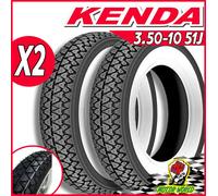 DUE gomme pneumatici Kenda K333 fascia bianca 3.50-10 51J Vespa PX 125 150 200