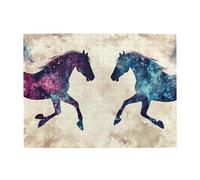 Due Gradiente Cavalli Colorati Puzzle Di Legno 500 Pezzi Jigsaw Puzzle Per Adulti Impegnativo Puzzle Per Il Gioco Dimensioni 15 "X20.4"