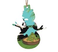 Due graziosi grandi panda, ornamenti natalizi in legno e ciondoli natalizi stampati, perfetti per davanzali, caminetti e pareti