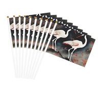 due gru giapponesi che volano pittura tradizionale Stampa Palmare Bandiera Pole Bandiere portatili Decor Eventi Versatile Uso Gruppo Attività