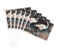 due gru giapponesi che volano pittura tradizionale Stampa Palmare Bandiera Pole Bandiere portatili Decor Eventi Versatile Uso Gruppo Attività