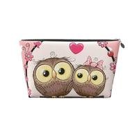 Due gufi svegli del fumetto, Borsa da toilette Borsa per trucco Borsa per cosmetici Borsa da toilette da viaggio portatile