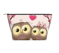 Due gufi svegli del fumetto, Borsa da toilette Borsa per trucco Borsa per cosmetici Borsa da toilette da viaggio portatile