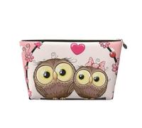 Due gufi svegli del fumetto, Borsa per il trucco Borsa per cosmetici Borsa da toilette da viaggio portatile Borsa da toilette