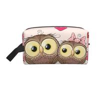 Due gufi svegli del fumetto, Borsa per il trucco Borsa per cosmetici Borsa da viaggio portatile da viaggio Borsa per trucco Organizer