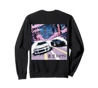 Due JDM Giappone Drifting Racing Cars Tokyo Skyline sul Retro Felpa