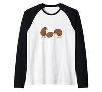 Due Kiwi Uccelli con Un Kiwi Maglia con Maniche Raglan