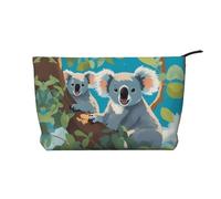 Due koala felici Borsa per il trucco in velluto a coste con una fodera robusta per i viaggi e l'uso quotidiano