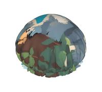 Due koala felici Cuffia da a da donna a doppio strato, riutilizzabile, di grandi dimensioni, adatta a tutte le lunghezze di capelli, adatta per ragazze, spa e uso domestico nei saloni di bellezza.