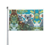 Due koala felici stampati su entrambi i lati (91,4 x 152,4 cm), grande bandiera da giardino, bandiera decorativa per esterni festivi
