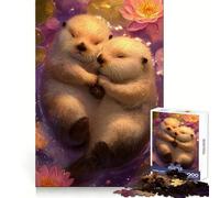 Due lontre che si coccolano tra le ninfee - Puzzle da 1000 pezzi per ragazzi - Gioco di memoria rilassante - Bordi precisi (38x52cm)