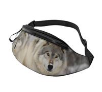 Due lupi che camminano nella neve Marsupio per uomo donna borsa a tracolla marsupio sportivo impermeabile marsupio outdoor hip pack