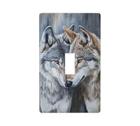 Due Lupi Copertura Interruttore Della Luce Decorativo Singolo Toggle 1 Gang Piastra Da Parete per Cucina Agriturismo Camera Da Letto Bagno Art