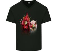 Due Magliette In Cotone A V Da Uomo Acquerello Con Galline Colorate