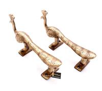 Due Maniglie In Ottone Con Design Di Pavone A Forma Di Baffi 1 Paio