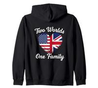 Due Mondi Una Famiglia American British Heritage Felpa con Cappuccio