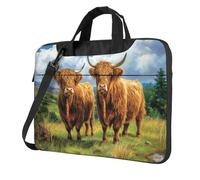Due mucche delle Highland Custodia per Laptop Laptop 15.6 Pollice Borse Per Computer Imbottito Copertura Del Manicotto Per Le Donne Uomini