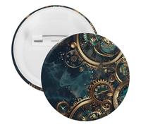 Due orologi steampunk con ingranaggi pulsanti pin badge latta risvolto spille artigianato per camicie vestiti borsa accessorio, 12PCS, plastica e latta