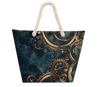 Due orologi Steampunk con ingranaggi Tote Bag per donne uomini borsa a tracolla borsa da spiaggia borsa shopping con manico Hemprope