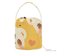 Due orsi con cuori arte sacchetto di immagazzinaggio del filato Crochet Hook Case con fori di stoccaggio di viaggio per uncinetto ago uncinetto accessori
