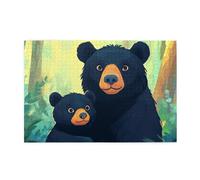 Due Orsi Neri Abbracciare Nell'Anime 1000 Pezzi Puzzle Per Adulti Puzzle In Legno Per Adulti Regali Decorazione Della Casa