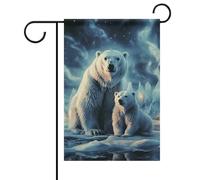 Due orsi polari bandiera estiva da giardino double face 30,5 x 45,7 cm bandiere da giardino primaverile sole bandiere da giardino stagionale benvenuto all'aperto bandiera decorazione