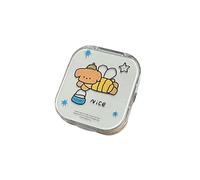 Due paia Cute Line Animal Custodia per lenti a contatto con specchio Lenti a contatto portatili Companion Care Box Beauty Pupil Storage Box Regali, A3, 1.0*1.0*1.0