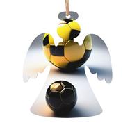 Due palline da calcio di diverse dimensioni Ornamenti in legno per albero di Natale a forma di angelo 1 pz - Decorazioni vintage a sospensione per decorazioni per la casa vacanze