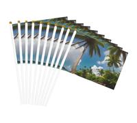 Due palme stampa tropicale convenienza bandiera palmare bandiere leggere decorazione interni esterni eventi feste