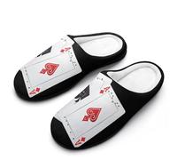 Due pantofole della flanella delle carte da gioco del poker per la stampa calda molle delle scarpe della schiuma di memoria degli uomini, Stile 41., 43/44 EU