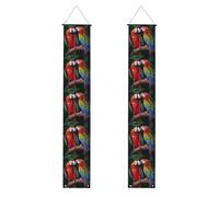 Due pappagalli colorati Portico Banner Appeso Porta Banner Buon Compleanno Portico Segno Festa Banner Foto Sfondo Porta d'ingresso Segni Per Benvenuto Vacanza Festa Decorazione Interna Esterna