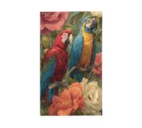 Due pappagalli su un ramo, bandiere per casa da cortile, 90 x 1,5 m, striscione con occhielli per interni ed esterni, decorazioni per la casa