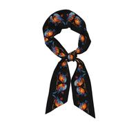 Due passeri innamorati Elegante sciarpa di raso per donna Sciarpa alla moda morbida e lucida con stampa all-over Versatile da indossare come fascia per capelli o cravatta per appuntamenti e foto di