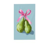 Due pere verdi con nastro rosa bandiere per la casa da cortile, 0,9 x 1,5 m, striscione di auguri con occhielli per interni ed esterni, decorazioni per la casa