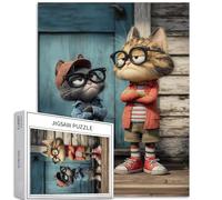 Due personaggi dei gatti dei cartoni animati 1000 pezzi puzzle per adulti stile anime puzzle colorato fai da te puzzle per la decorazione della casa regali puzzle famiglia perfetto per serate di gioco