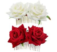 Due Pettini per Chioma Rose, Eleganti, 2 Pezzi | Leggero, Tenuta Comoda, per Chioma Ricci o Folti, Stile Chic, Adatto a Festa di Capodanno