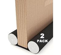 Due Pezzi 93cm Paraspifferi per Porta Isolante dal Freddo, HASA zone Paraspifferi per Porta Doppio con Tessuto Oxford Impermeabile, Paraspifferi Isolamento per Interni, Nero