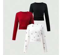 Due pezzi set, per ragazze e bambine, con uno stile casual e alla moda. La parte superiore presenta una stampa a lettere e un motivo a stella a cinque punte, con maniche lunghe e design a gamba larga.