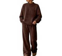 Due Pezzi Tute Casual Collo A Lupetto Felpa Tasca Joggers Tute | Due Pezzi Tute A Collo Alto Pullover Felpa Tasca Petto Pantaloni Gamba Larga Donna Tuta Set
