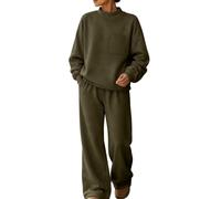 Due Pezzi Tute Casual Collo A Lupetto Felpa Tasca Joggers Tute | Due Pezzi Tute A Collo Alto Pullover Felpa Tasca Petto Pantaloni Gamba Larga Donna Tuta Set