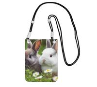 Due piccoli coniglietti borsa a tracolla per telefono per donne e uomini impermeabile mini borsa per cellulare portafoglio piccole borse a tracolla con cinturino regolabile da viaggio sacchetto per