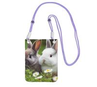 Due piccoli coniglietti borsa a tracolla per telefono per donne e uomini impermeabile mini borsa per cellulare portafoglio piccole borse a tracolla con cinturino regolabile da viaggio sacchetto per