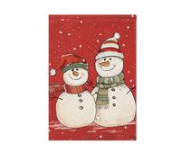 Due piccoli pupazzi di neve Natale casa giardino bandiera doppia faccia vacanze decorazioni esterne banner cortile prato decorazione 71 x 101 cm