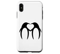 Due pinguini formano un cuore in amore Custodia per iPhone XS Max